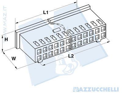 disegno tecnico Blocchetti Modulari passo 2.54
