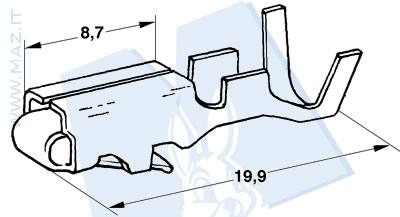 disegno tecnico Terminali femmina Packard 2.8