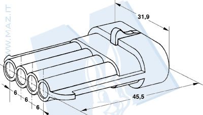 disegno tecnico Blocchetti 4 vie portamaschio Packard 1.5