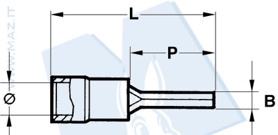disegno tecnico Capicorda preisolati - Puntale tondo