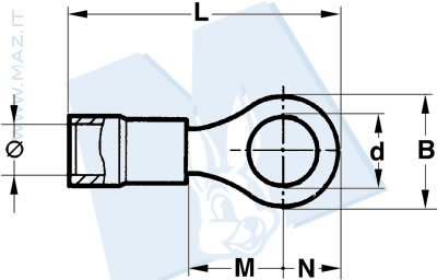 disegno tecnico Capicorda preisolati occhiello