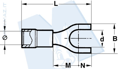 disegno tecnico Capicorda preisolati  forcella