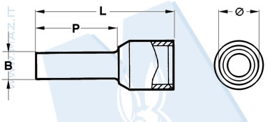 disegno tecnico Tubetti terminali preisolati