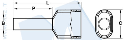 disegno tecnico Tubetti terminali preisolati 