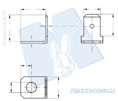 disegno tecnico Contatti lamellari 90°