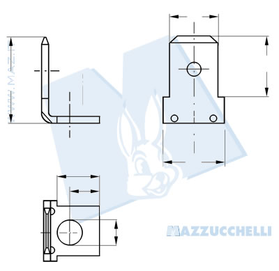 disegno tecnico Contatti lamellari 90°