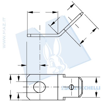 disegno tecnico Contatti lamellari 45°