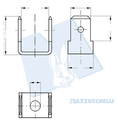 disegno tecnico Contatti lamellati doppi 90°