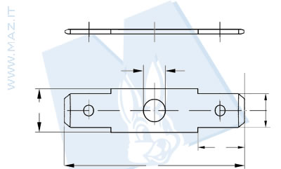 disegno tecnico Contatti lamellari doppi piatti