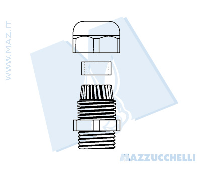 disegno tecnico Maxiblock - Passo metrico M 1.5 con filetto lungo