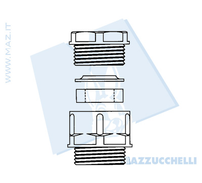 disegno tecnico Pressacavi - Passo Metrico M 1.5