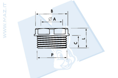 disegno tecnico Testine passanti - Passo GAS