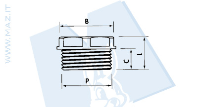 disegno tecnico Testine cieche - Passo Pg