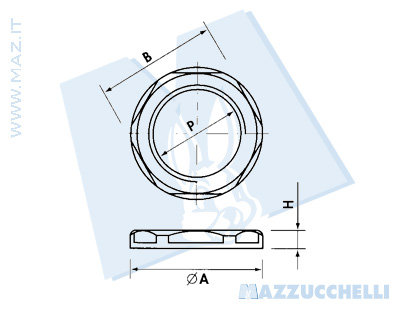disegno tecnico Controdadi con collare - Passo Metrico M1.5