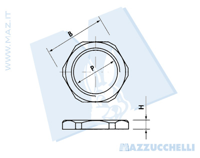 disegno tecnico Controdadi - Passo metrico M 1.5