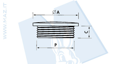 disegno tecnico Tappi - Passo Metrico M 1.5