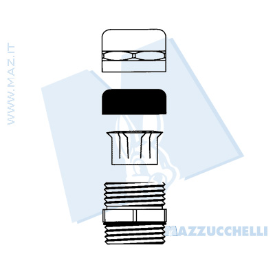 disegno tecnico Pressacavi ottone - Passo Pg