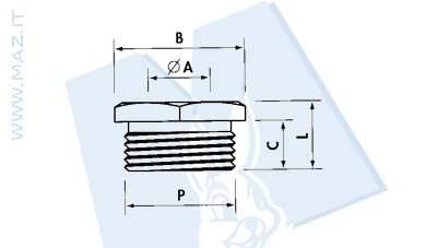 disegno tecnico Testine ottone - Passo GAS