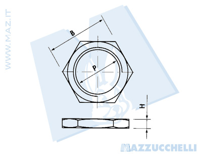 disegno tecnico Controdadi ottone - Passo GAS