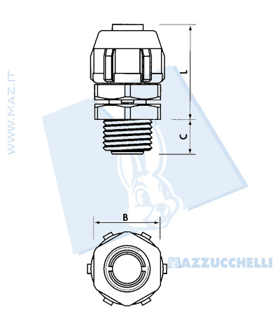 disegno tecnico Raccordi per guaine - Passo Pg