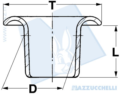 disegno tecnico Occhielli rivettatura doppio bordo