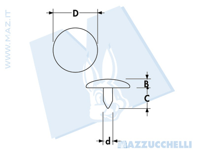 disegno tecnico Bottoni a pressione in plastica