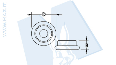 disegno tecnico Bottoni a pressione serie AC
