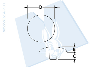 disegno tecnico Bottoni a pressione serie BC