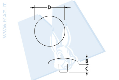 disegno tecnico Bottoni a pressione serie CC