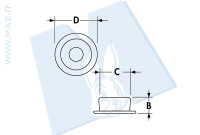 disegno tecnico Bottoni a pressione serie CC