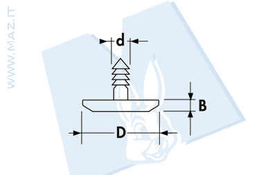 disegno tecnico Bottoni per jeans serie BG/P<br />Testa in ottone - gradinata in plastica